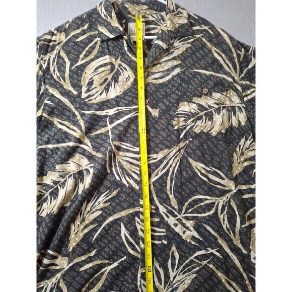 Luau Hawaiian Shirt Mens Large Floral Palms Hoop Collar Camp Spun Rayon EUC - Picture 4 of 7